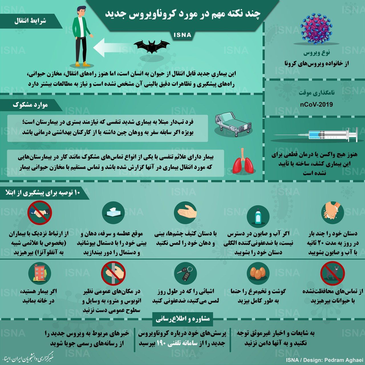 توصیه های بهداشتی در پیشگیری از ویروس کرونا