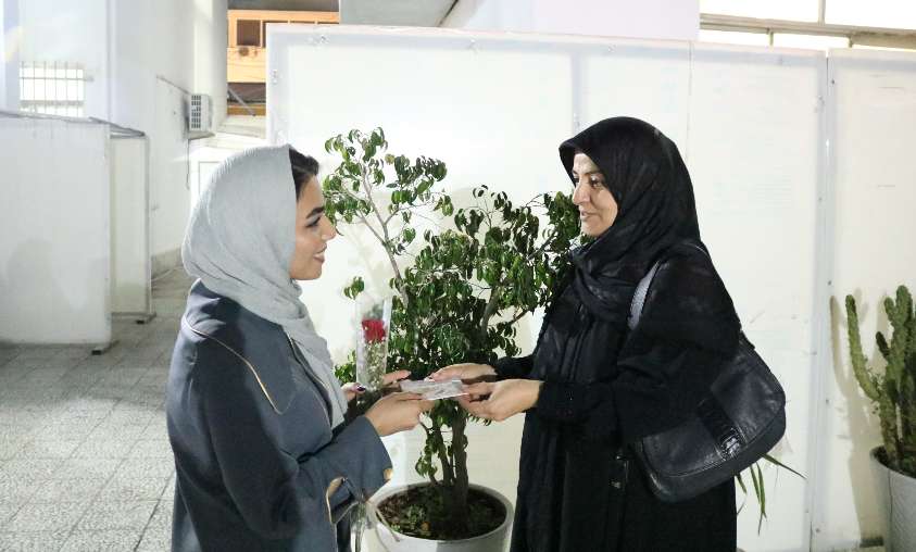 Donation of Flowers to Female Dormitory Students on the Occasion of the Birth of Hazrat Masoumeh (peace be upon her), Celebration of Girl's Day