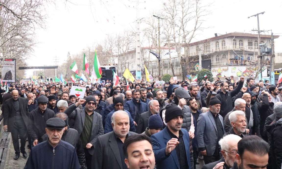 حضور دانشگاهیان دانشگاه تخصصی فناوری های نوین آمل در راهپیمایی روز قدس