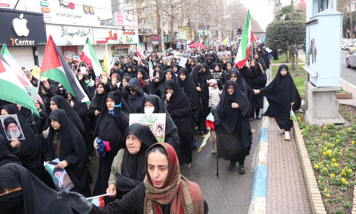 حضور دانشگاهیان دانشگاه تخصصی فناوری های نوین آمل در راهپیمایی روز قدس