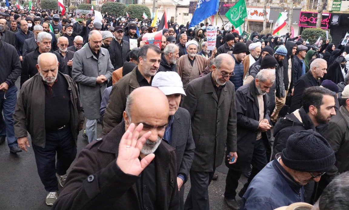 حضور دانشگاهیان دانشگاه تخصصی فناوری های نوین آمل در راهپیمایی روز قدس