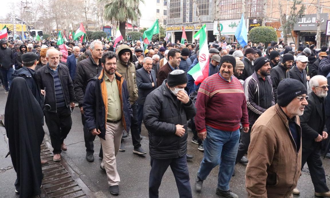 حضور دانشگاهیان دانشگاه تخصصی فناوری های نوین آمل در راهپیمایی روز قدس