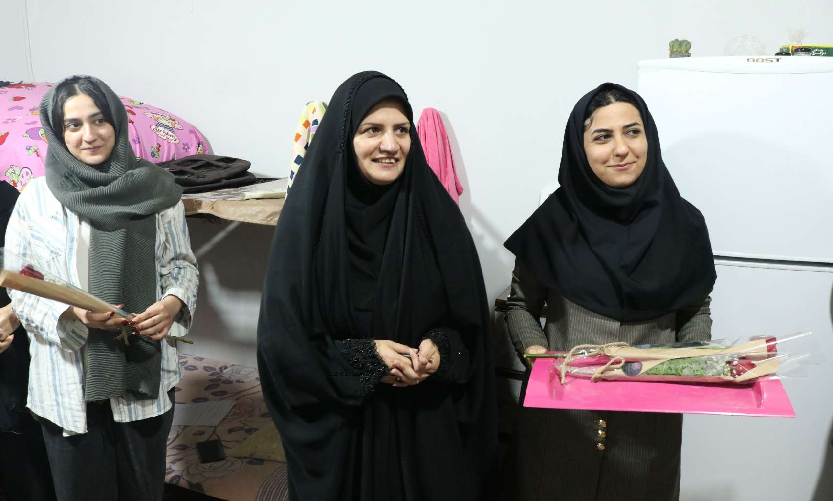 Donation of Flowers to Female Dormitory Students on the Occasion of the Birth of Hazrat Masoumeh (peace be upon her), Celebration of Girl's Day