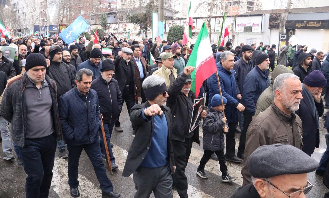 حضور دانشگاهیان دانشگاه تخصصی فناوری های نوین آمل در راهپیمایی روز قدس