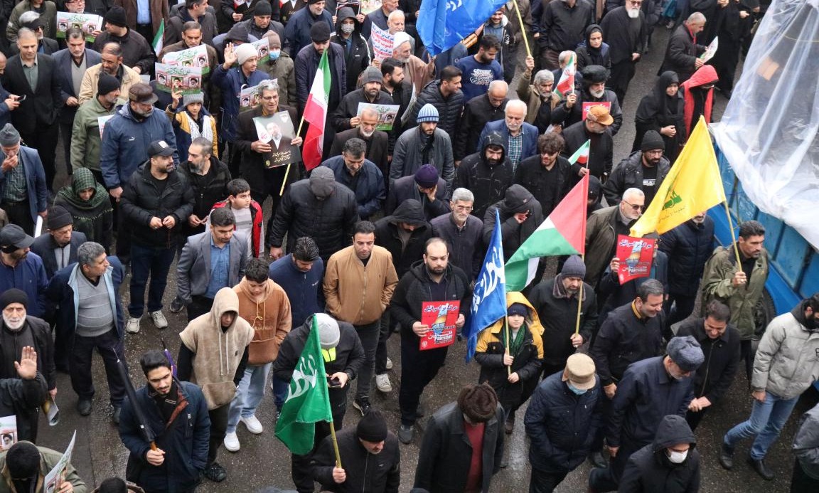 حضور دانشگاهیان دانشگاه تخصصی فناوری های نوین آمل در راهپیمایی روز قدس