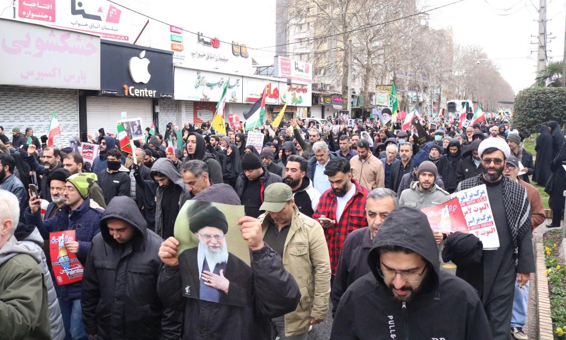 حضور دانشگاهیان دانشگاه تخصصی فناوری های نوین آمل در راهپیمایی روز قدس