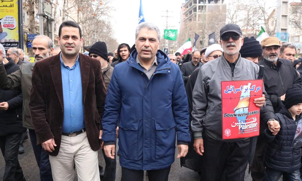 حضور دانشگاهیان دانشگاه تخصصی فناوری های نوین آمل در راهپیمایی روز قدس