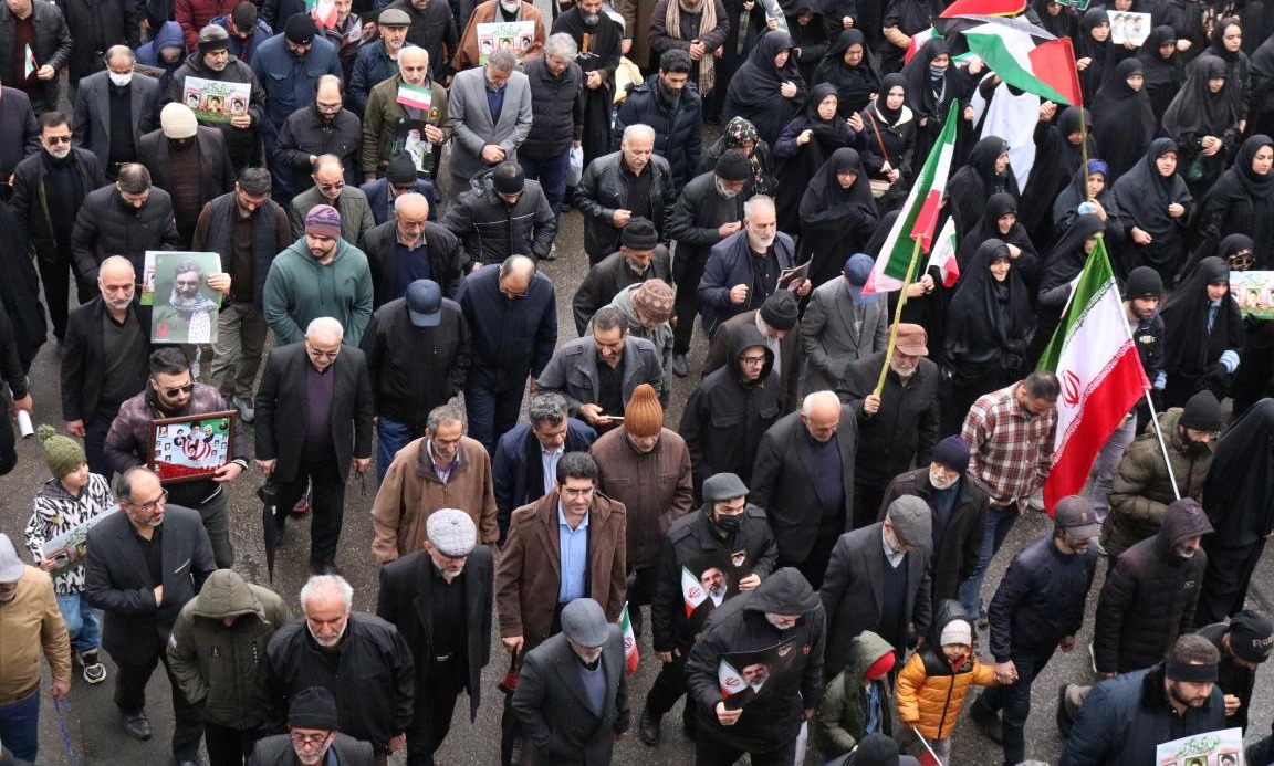 حضور دانشگاهیان دانشگاه تخصصی فناوری های نوین آمل در راهپیمایی روز قدس